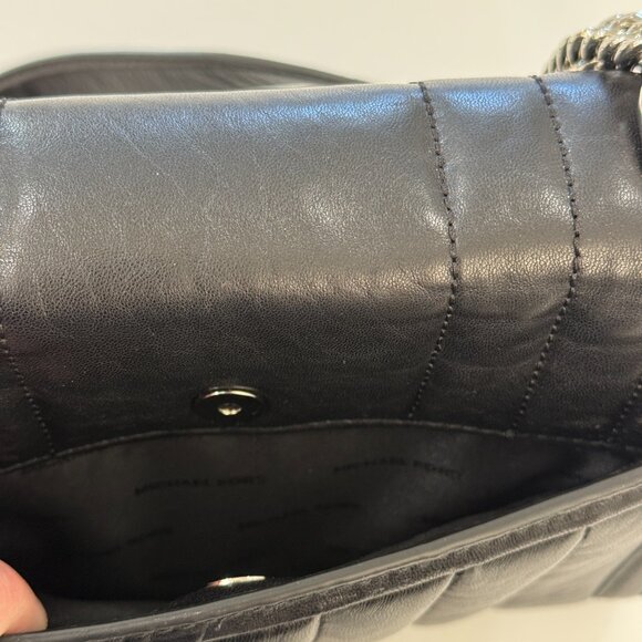 Michael Kors Whitney Black Quilted Chain Convertible Shoulder Bag Purse - Picture 8 of 10